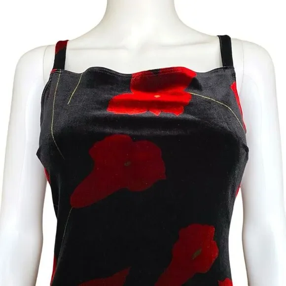 90s vintage goth velvet maxi dress - Picture 3 of 8